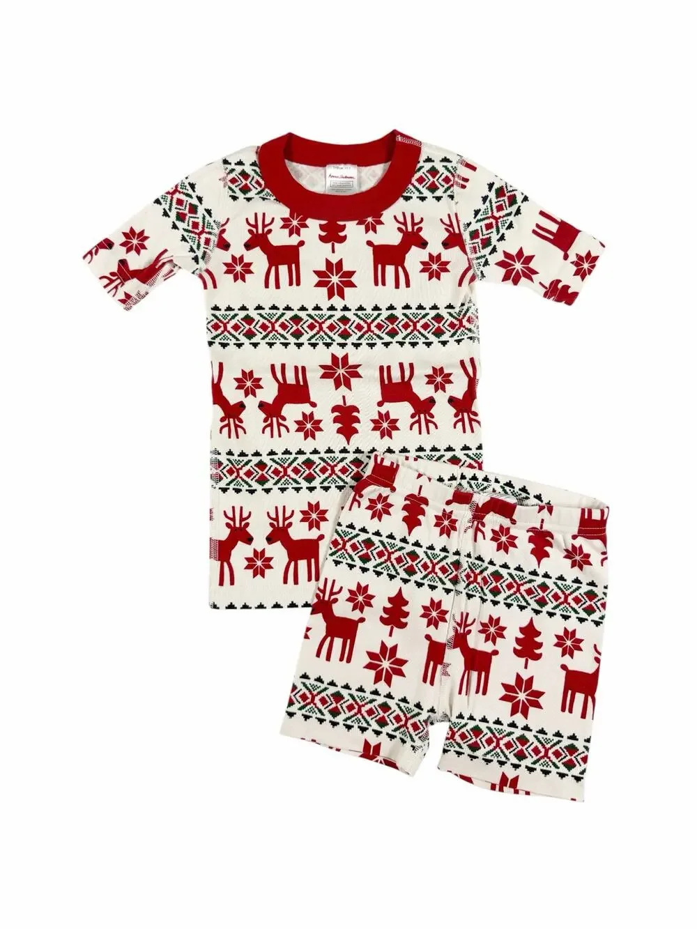 Hanna Andersson Deer Organic Cotton Short John Pajamas Size 5 Holiday